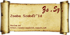 Zsebe Szebáld névjegykártya